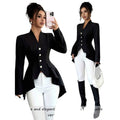fashionautumnew arrivalelegancefashionv necklong sleeves waist asymmetricalrufflesjacket for women