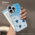 Turtle and starfish design, eye-catching phone case for apple 17 pro max. perfect for the beach, this iphone 16 case offers drop protection and a vibrant, ocean-inspired look