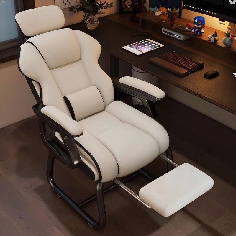Home bow-shaped computer chair comfortable long sitting office chair reclining sofa gaming chair with footrest executive chair