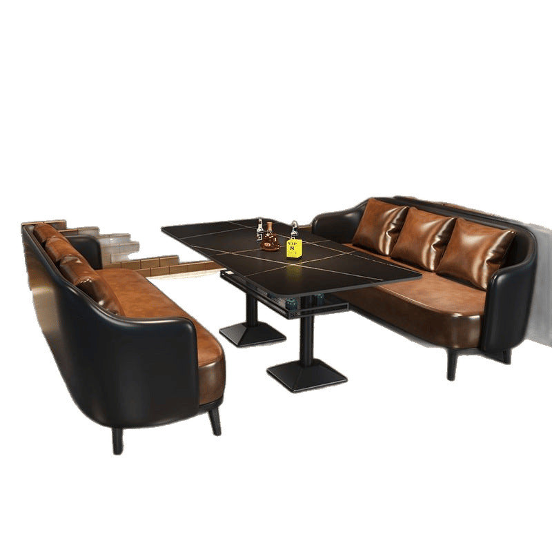 Bar booth sofa cafe western restaurant clear bar table music dining bar bistro dining table and chair combination cp