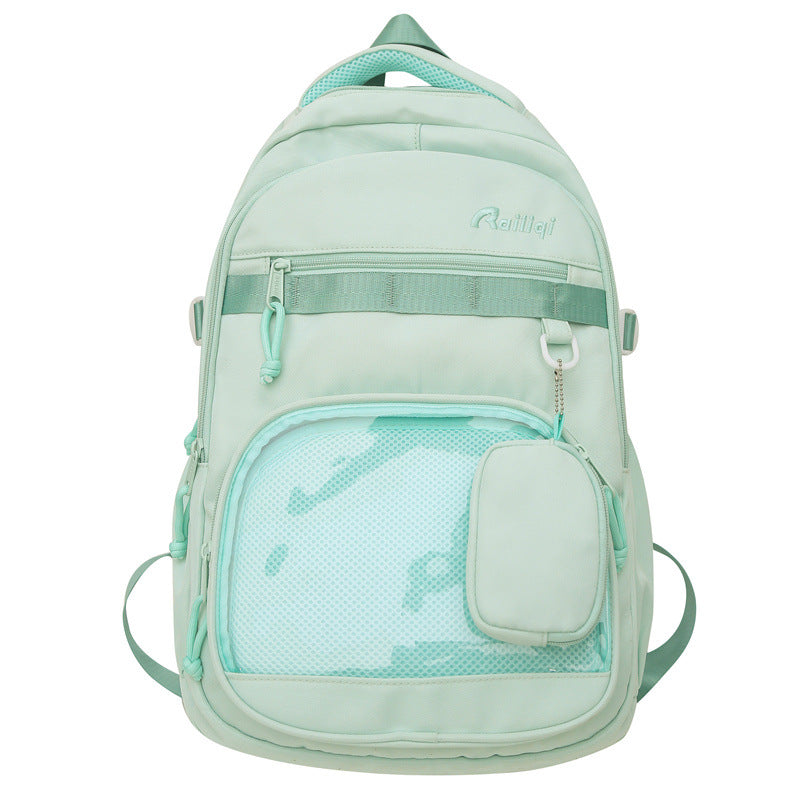 Painful bag girl large capacity school bag new arrivalsweetcute dopamine backpack small hanging bag transparent window wholesale lightweight