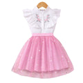 Girls' outfit set: embroidered top + skirt two-piece set