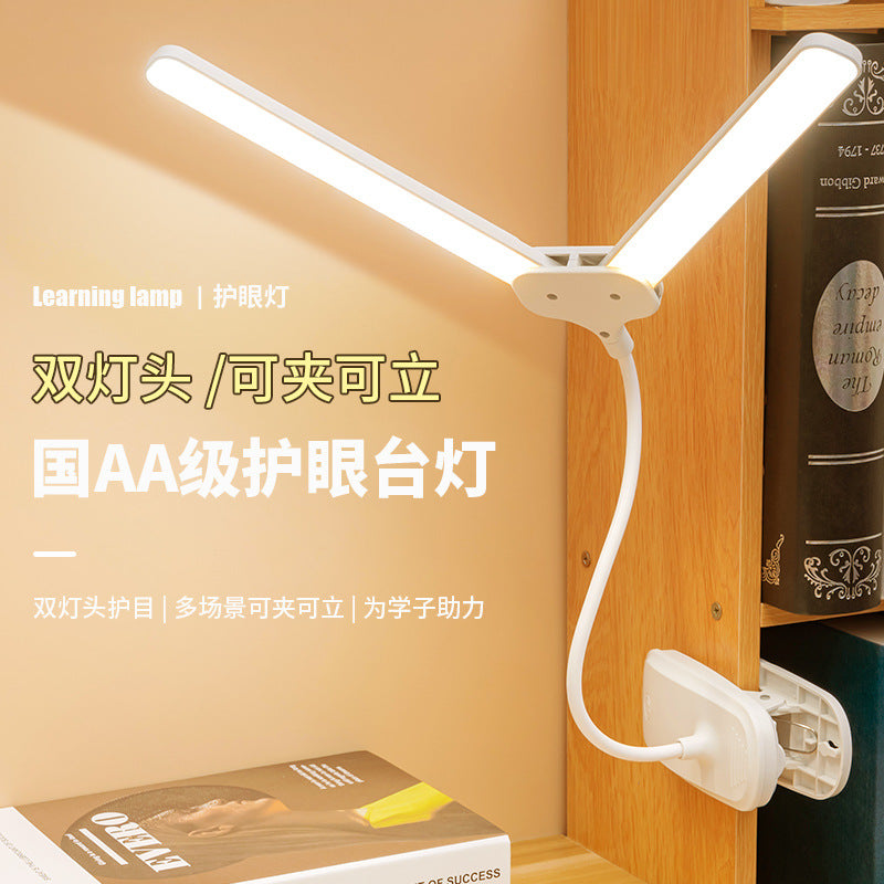 Led clip-on desk lamp for studying - eye protection, usb rechargeable, ideal for student dorms, bedside reading, and clip-on design