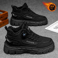 Winter men's shoes 2025 new fleece-lined warm swivel buckle high-top sneakers outdoor work boots martin boots cotton shoes