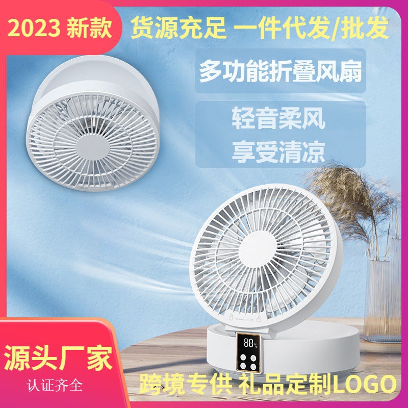 Foldable fan usb rechargeable desktop mini remote control electric for home cycle air conditioning fan rechargeable electric fan foldable