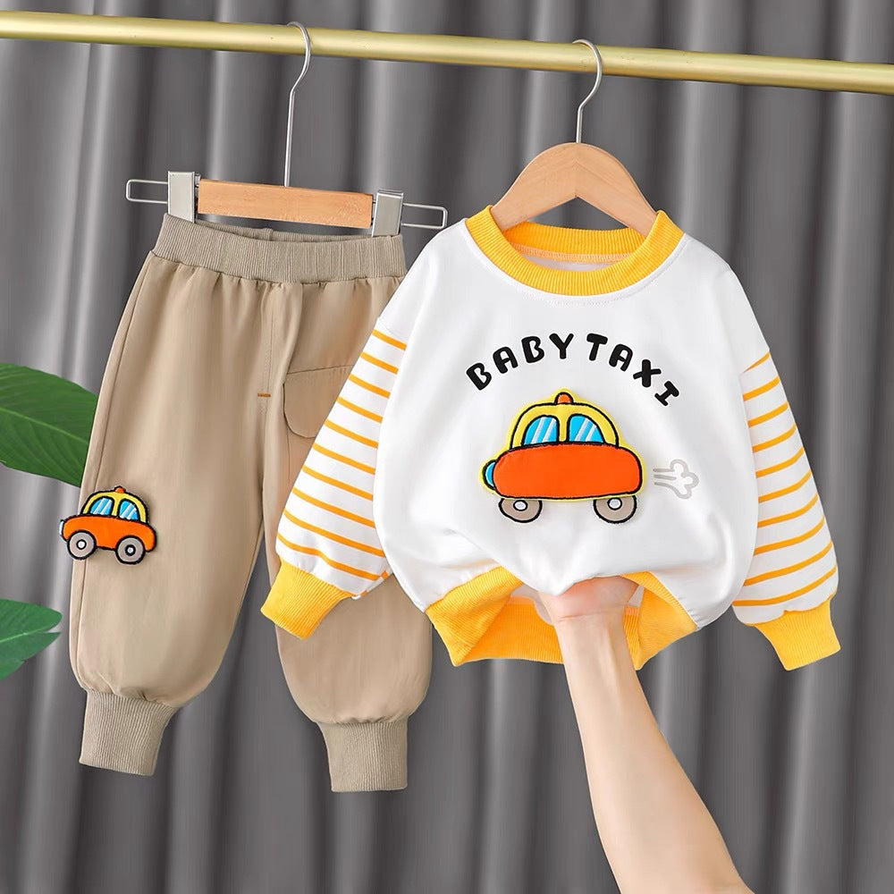 Boys' hoodie set - new autumn/winter  collection: stylish and cool two-piece outfit for trendy kids