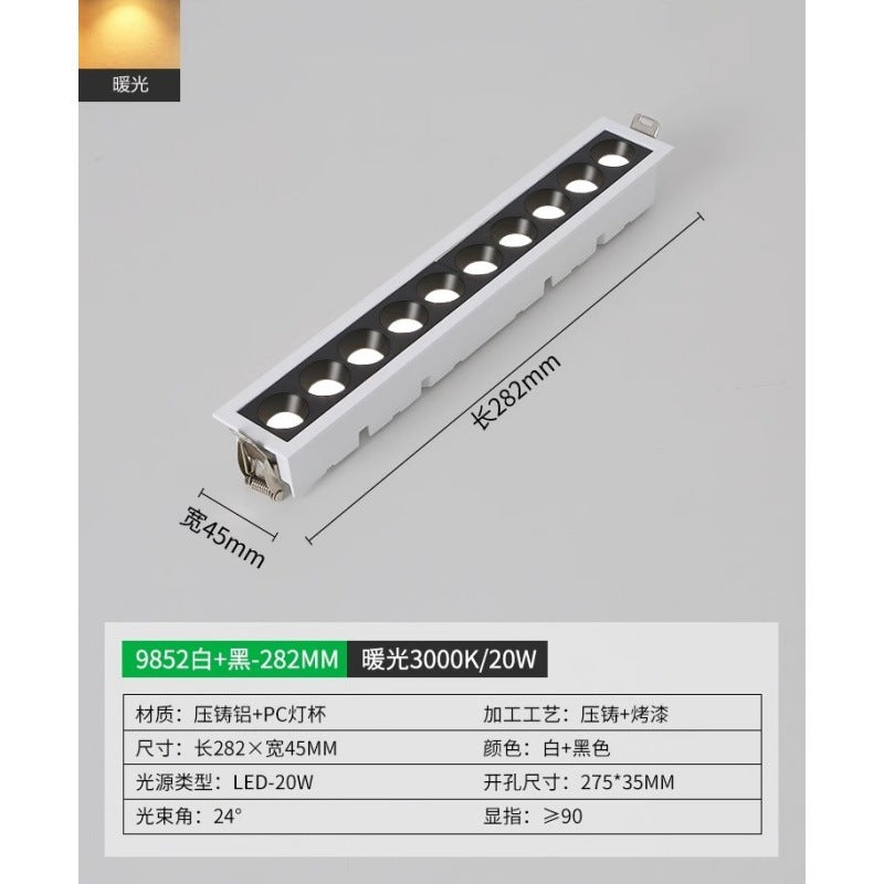 Grille light Recessed headless light Living room lighting Concealed spotlight Downlight line Corridor aisle ceiling light 1