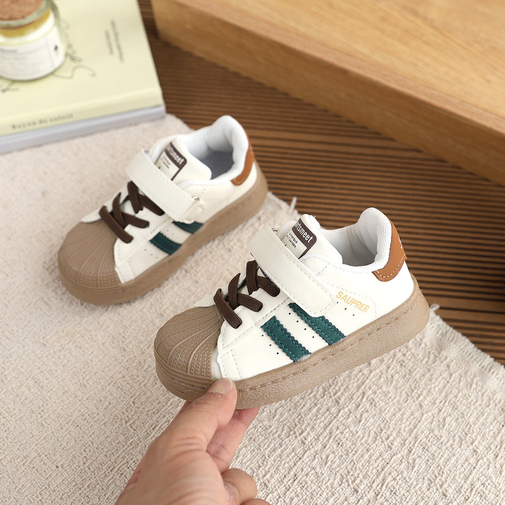 Vancahao girls breathable toddler shoes non-slip sports white shoes boys shell toe sneakers baby agan shoes