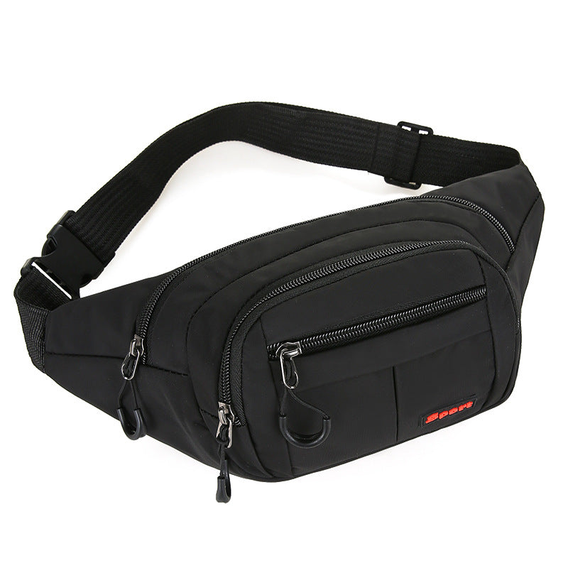 Cross-border large-capacity sports shoulder bag, new anti-theft running fanny pack, multi-functional mobile phone Oxford cloth messenger bag