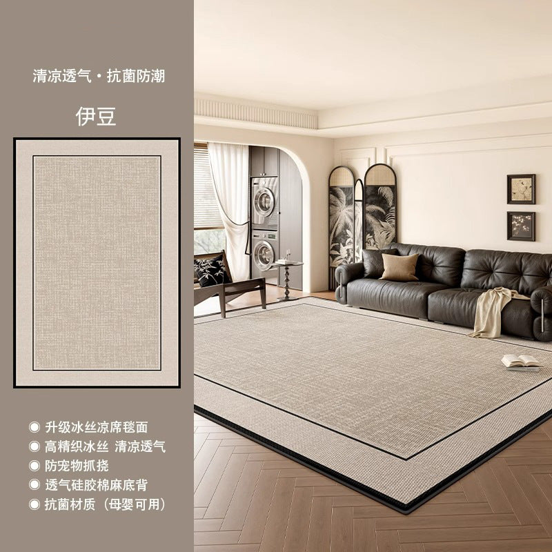 Mat carpet living room cream log style summer new arrival ice silk carpet bedroom simple waterproof mat floor mat