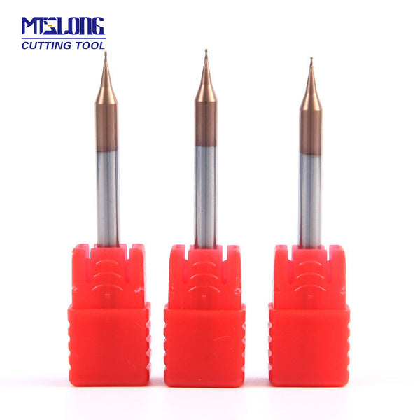 Micro diameter cutter 55 degrees, bronze coated micro diameter flat bottom milling cutter, sharp chip removal tungsten steel numerical control tool