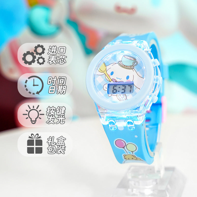 Kids' cartoon light-up watch - marvel spider-man, unicorn, elsa princess - flashing electronic toy watch for boys and girls