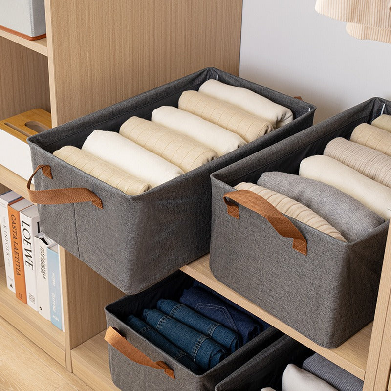 Cationic clothes storage box Household clothing pants sorting box Wardrobe layered storage artifact folding storage box