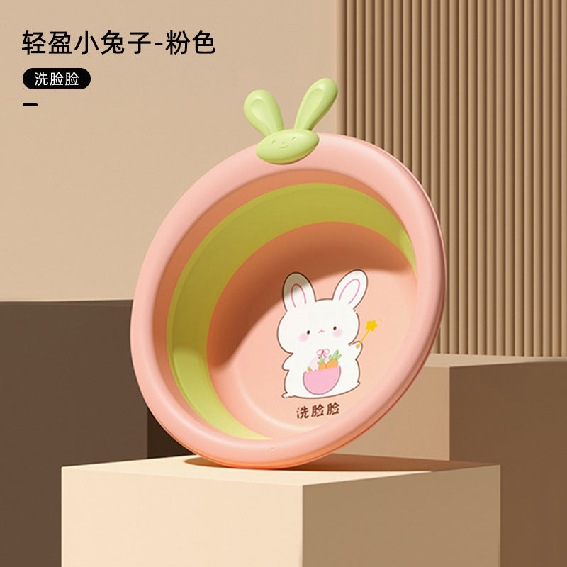Collapsible kids' wash basin - portable newborn face wash basin - thickened plastic baby basin - household infant wash basin