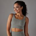 New arrival cross-border fashion seamless knittingpure color dot suspender beautiful back bra sports running fitness wear vest for women