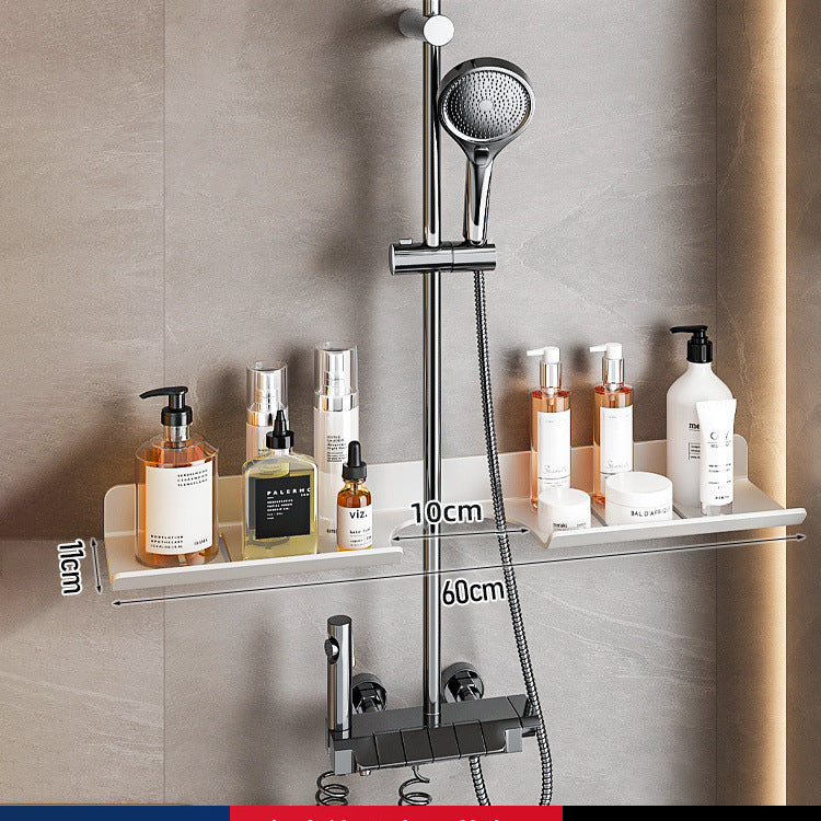Shower Room Shower Bracket Shelf No Punching Space Aluminum Bathroom Cosmetics Shampoo Body Wash Storage