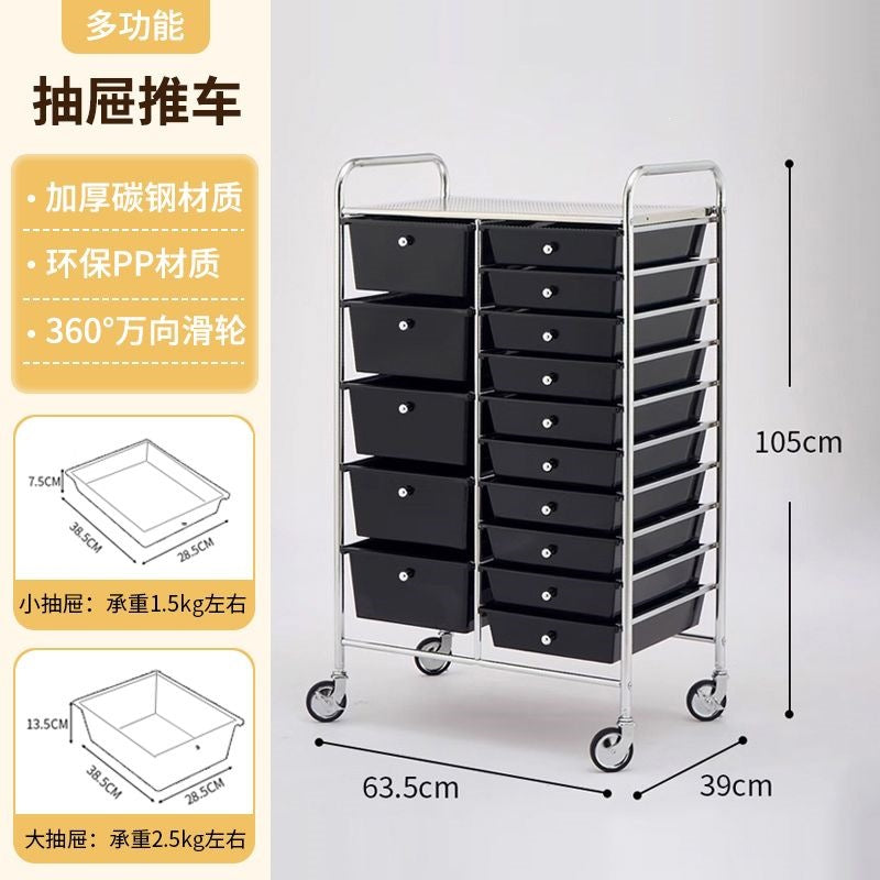 Multi-tiered storage cabinet with drawers - versatile organizer for home, space-saving, black
