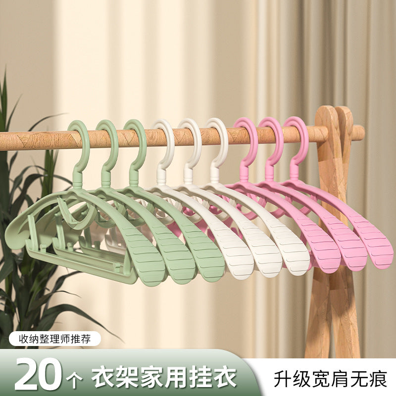 Wide shoulder clothes hanger, thickened version, non-marking, non-slip for home clothes hanger, durable export cross-border exclusive plastic clothes hanger