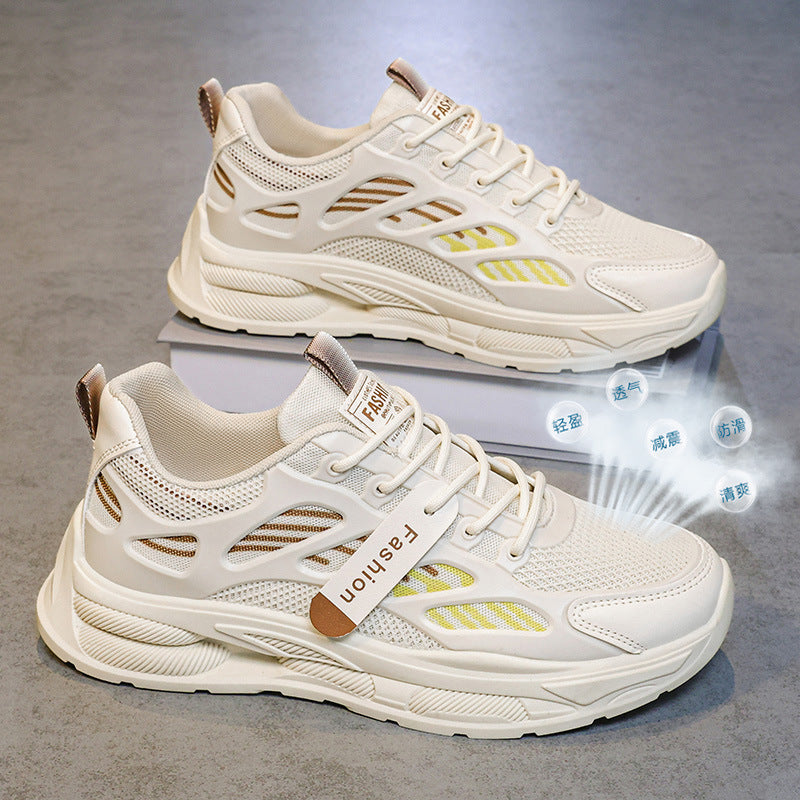 2025 spring new men's breathable mesh sneakers - trendy, versatile chunky sole athletic shoes - casual dad shoes