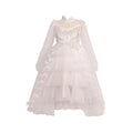 Amazon new girls' dress - train, lace, and tulle tutu - flower girl, banquet, and performance dress - cross-border ready stock