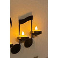 European-style iron music note wall sconce candle holder, romantic wedding anniversary decoration, bar home decor for living room and bedroom