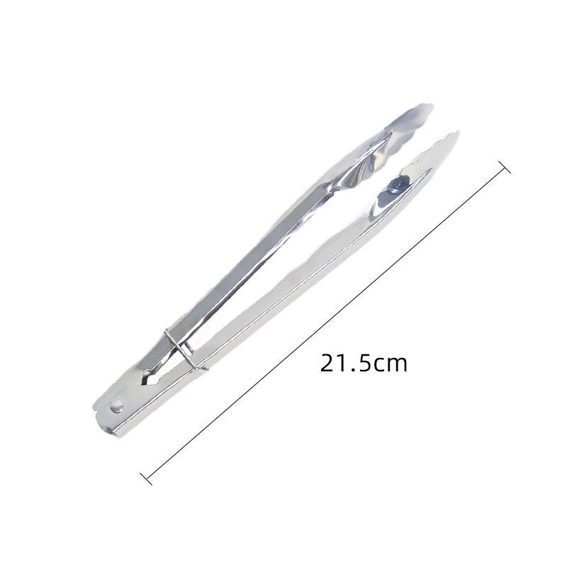 Stainless steel home & outdoor food tongs - bbq tongs, buffet food tongs, kitchen bread tongs, steak tongs, red rubber grip