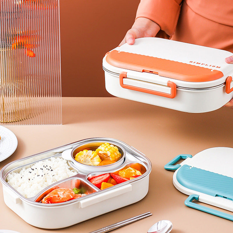 316 stainless steel water-filled thermal insulation lunch box, sealed grid fresh-keeping box, bento box for work, student microwave oven lunch box