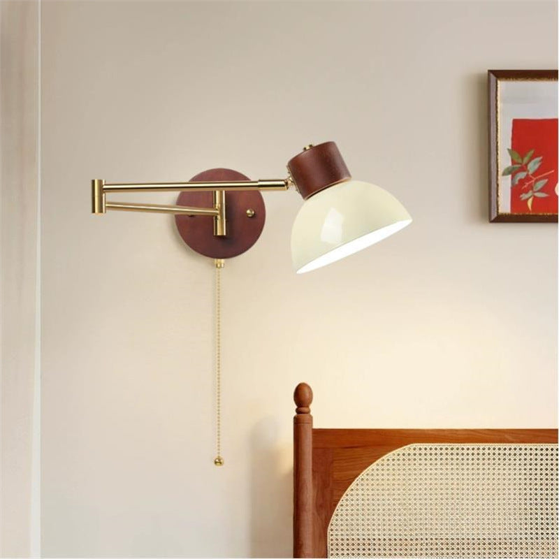 Bedside wall lamp hanging wall lamp creative casual study learning foldable telescopic rotate rocker arm lamp