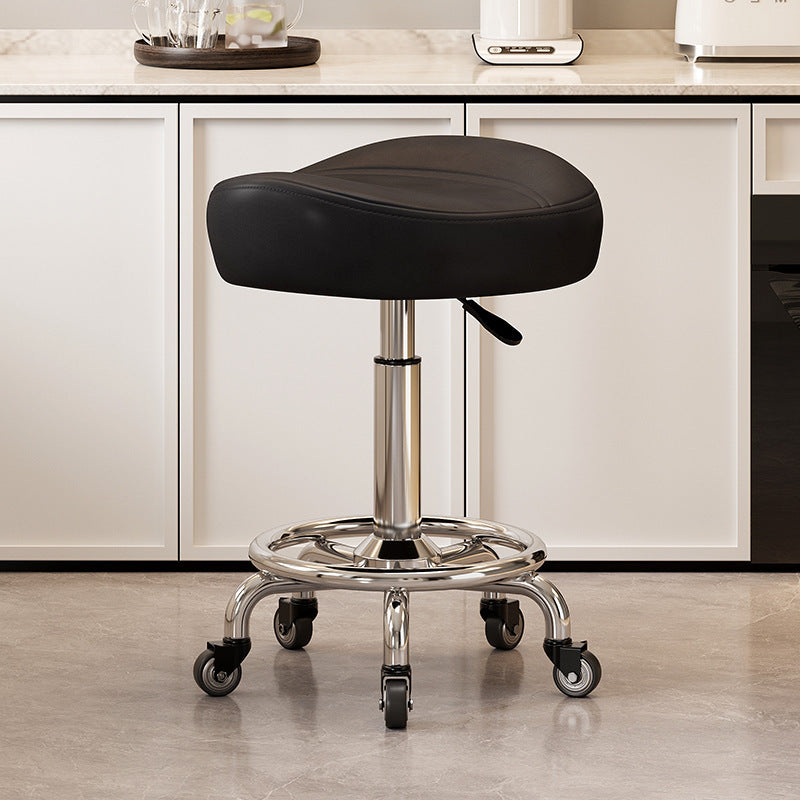 Saddle Chair Kitchen Cooking Chair Front Desk Cashier High Stool Universal Wheel Lifting Chair Beauty Barber Stool