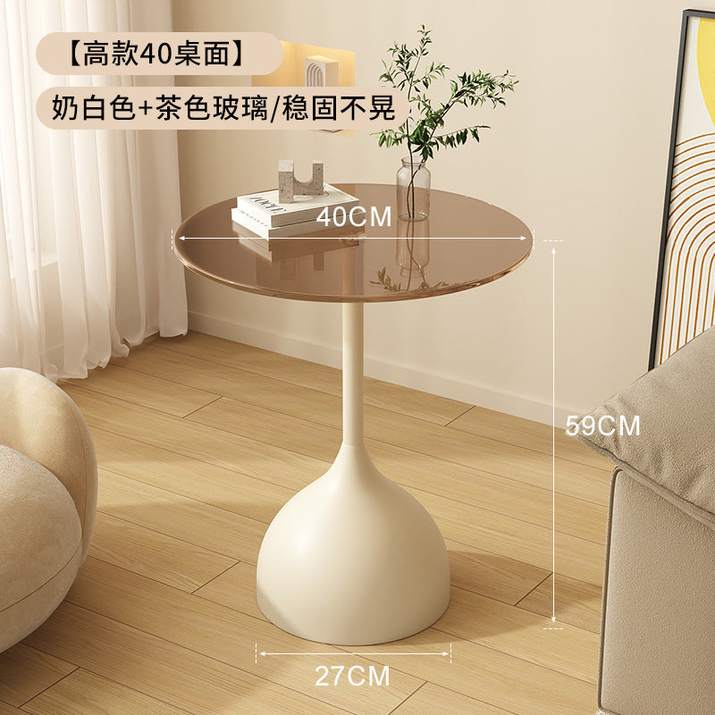 Influencer-approved iron side table - mini coffee table, bedside table, minimalist modern small round table, living room storage shelf