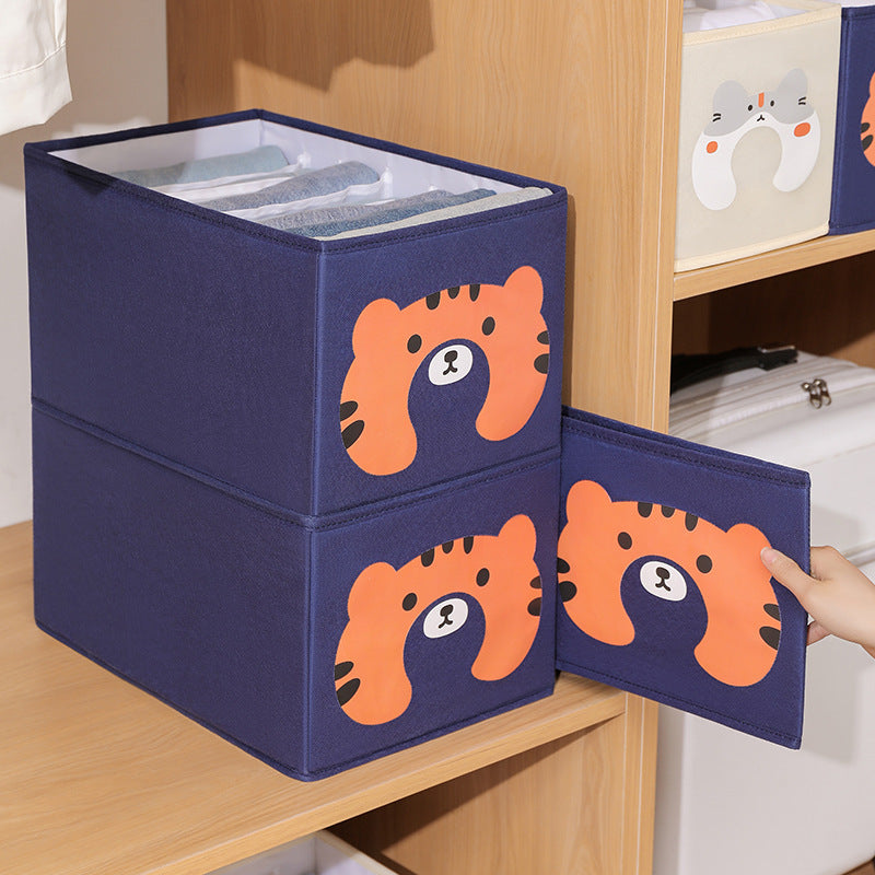 Beilian cartoon clothes storage box foldable pants underwear socks packing box cute wardrobe storage box