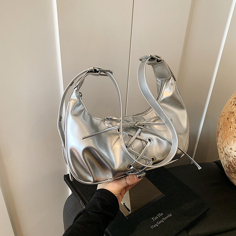 Cross-border fashion niche straps dumpling bag women's 2025 new popular versatile single shoulder messenger bag commuter armpit bag