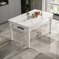Modern tempered glass double-layer dining table and chair set - perfect for small spaces, home use, rental properties, and dining areas