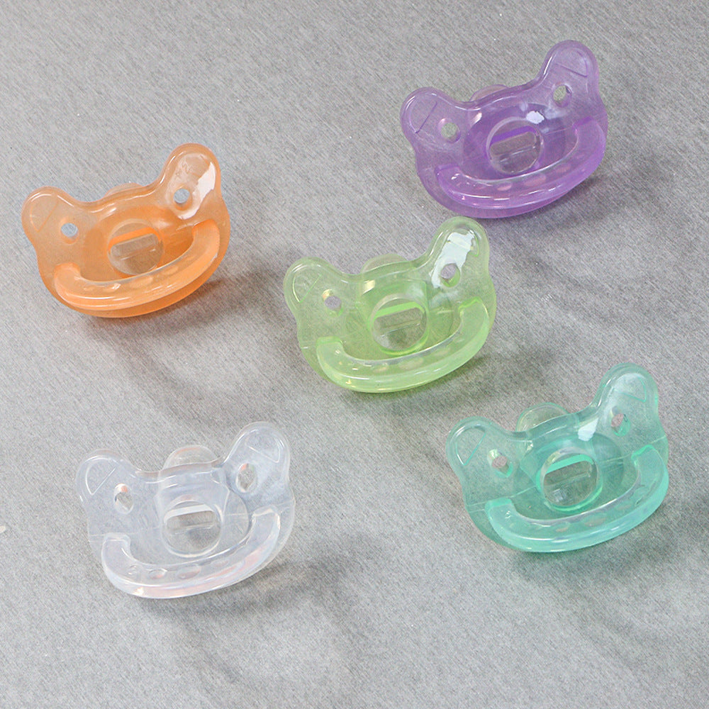 Baby silicone pacifier newborn super soft sleep type super soft imitation breast milk liquid silicone teether anti-colic