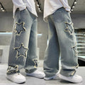Boys' jeans: new retro straight-leg, versatile wide-leg pants - trendy american-style loose fit long trousers for spring and autumn. stylish and cool