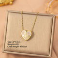 [titanium steel] fashionable and versatile love copper inlaid zirconium necklace for women, high-end inlaid niche simple clavicle chain accessories