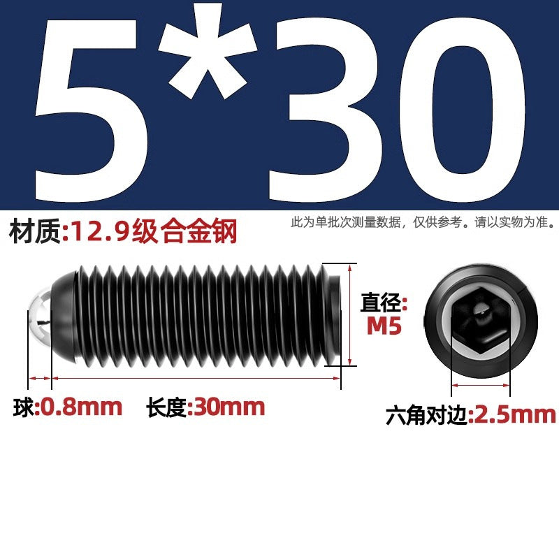 304 stainless steel/12.9 grade wave ball screw steel ball fastening spring ball head spring plunger ball glass positioning ball