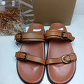 Za2024summer new one-piece back hollow women's shoes black buckle breathable round toe fashion flats sandals