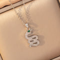 [copper inlaid with zirconium] cross-border hot-selling snake-shaped necklace for women, personalized fashion stainless steel elegant accessible luxury clavicle chain jewelry