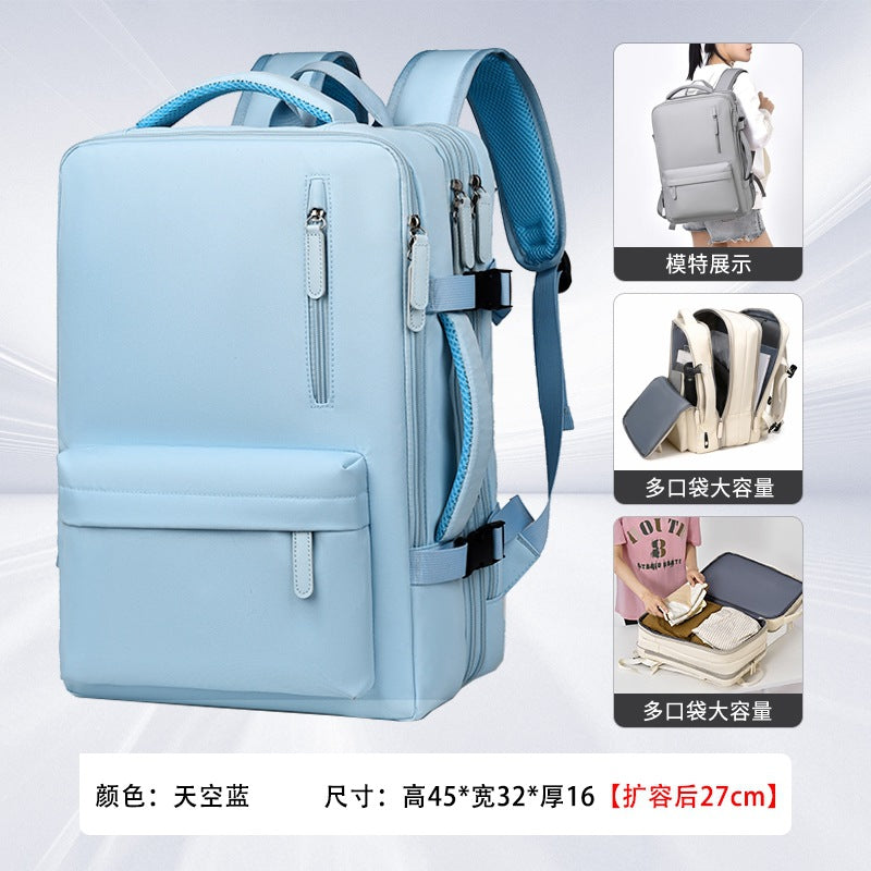 Cross-border large-capacity fashion backpack, high-end travel, women's backpack, trendy men's commuter schoolbag, waterproof computer bag