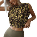 European and american style  new short fashion printed sleeveless cropped knit tank top for women