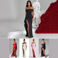 fashionexport women's clothing  spring sexy one shoulder elegant elegance party dress slit dress