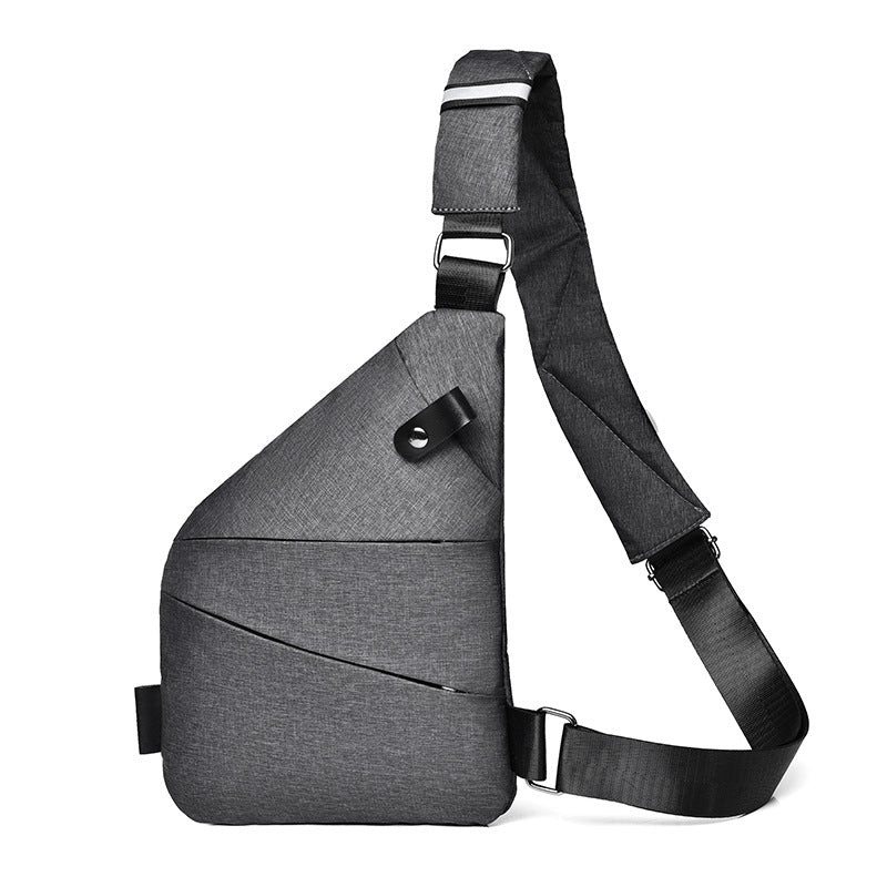 New fashion outdoor sports breast bag trendy men's commuting shoulder bag large capacity multi-layer portable messenger bag