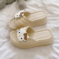 Kt cat cute slippers women's new thick sole home outwear easiest for matchnon-slip stomping on shit feeling cool slippers women