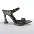 2026 summer new european and american style stiletto heel open toe pu leather high heel mules - women's fashionable outdoor half slippers