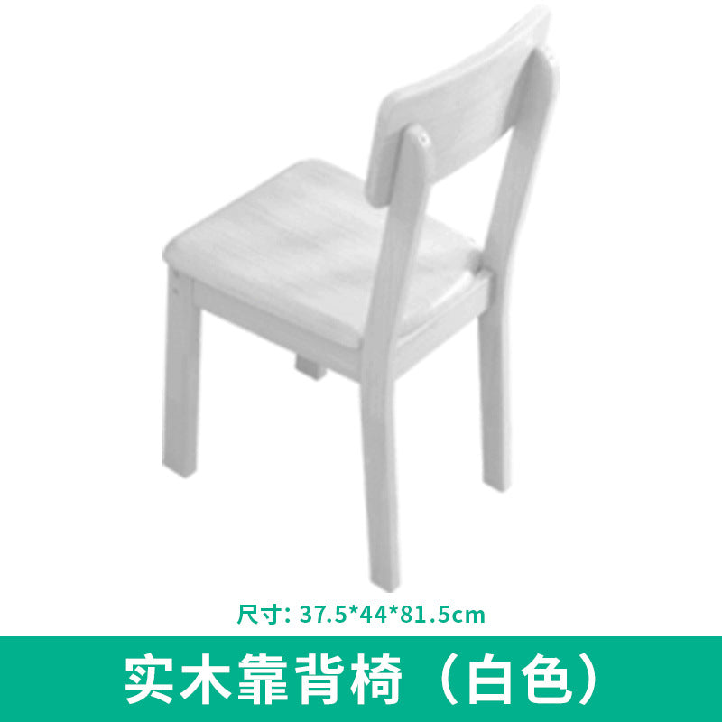 Solid wood dining chair for home desk chair oak study chair backrest stool modern casual restaurant ins style z-shaped chair