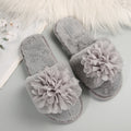 2024 spring/autumn/winter new floral platform fuzzy slippers - women's indoor/outdoor flat heel warm plush slippers