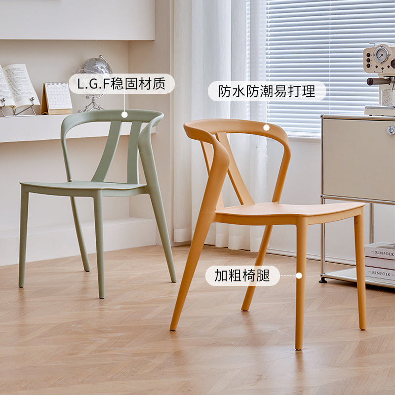 Scandinavian plastic chair balcony courtyard popular dining table and chair thickened dining chair stackable casual backrest stoolaccessible luxury