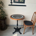 Hotel negotiation table retro dining table with wireless charging bluetooth audio all solid wood desktop small round table desk