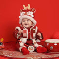 Baby winter onesie new year's greeting clothes winter dragon year first birthday clothes for boys and girls happy new year festive outing clothes